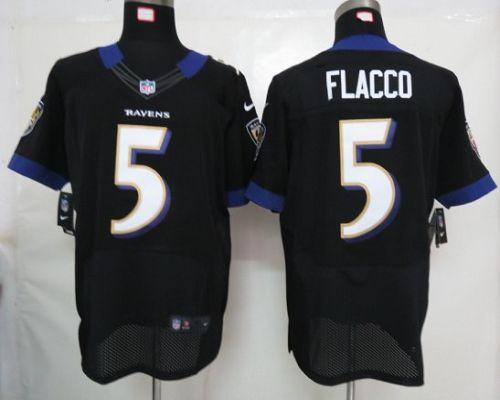 Nike Elite Jersey Black Baltimore Ravens 5 Quarterback Flacco